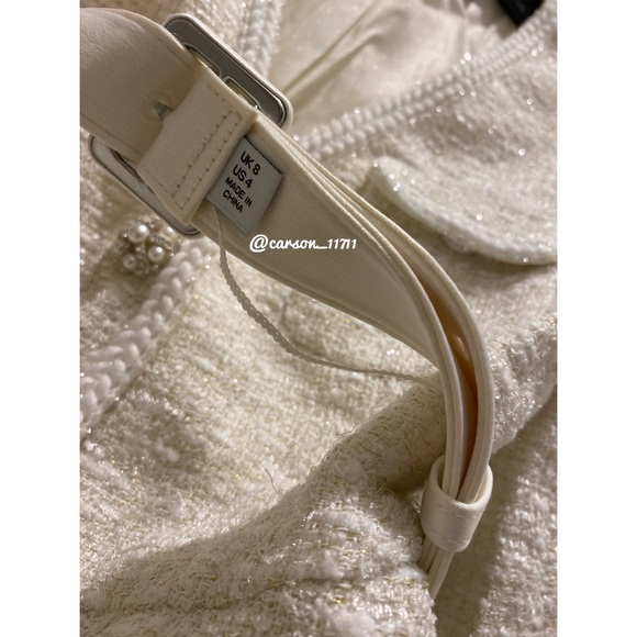 NEW Self Portrait Tweed Boucle Belted Dress US4 - Picture 9 of 16